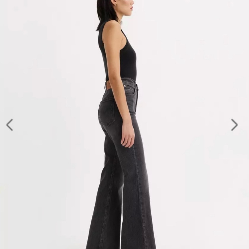 Levi's Charcoal 70s High Flare Jeans